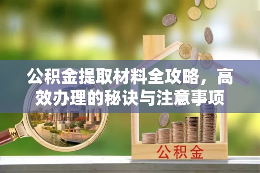 古田公积金提取材料全攻略，高效办理的秘诀与注意事项